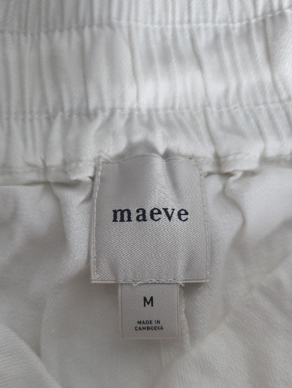 Anthropologie Maeve White Wide Leg Drawstring Pants Size M Casual Resort Coastal - Picture 4 of 5